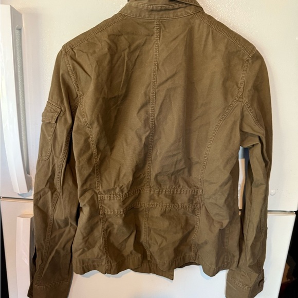 J. Crew Green Utility Jacket with Collared Neckline and Structured Shoulders - Picture 2 of 3